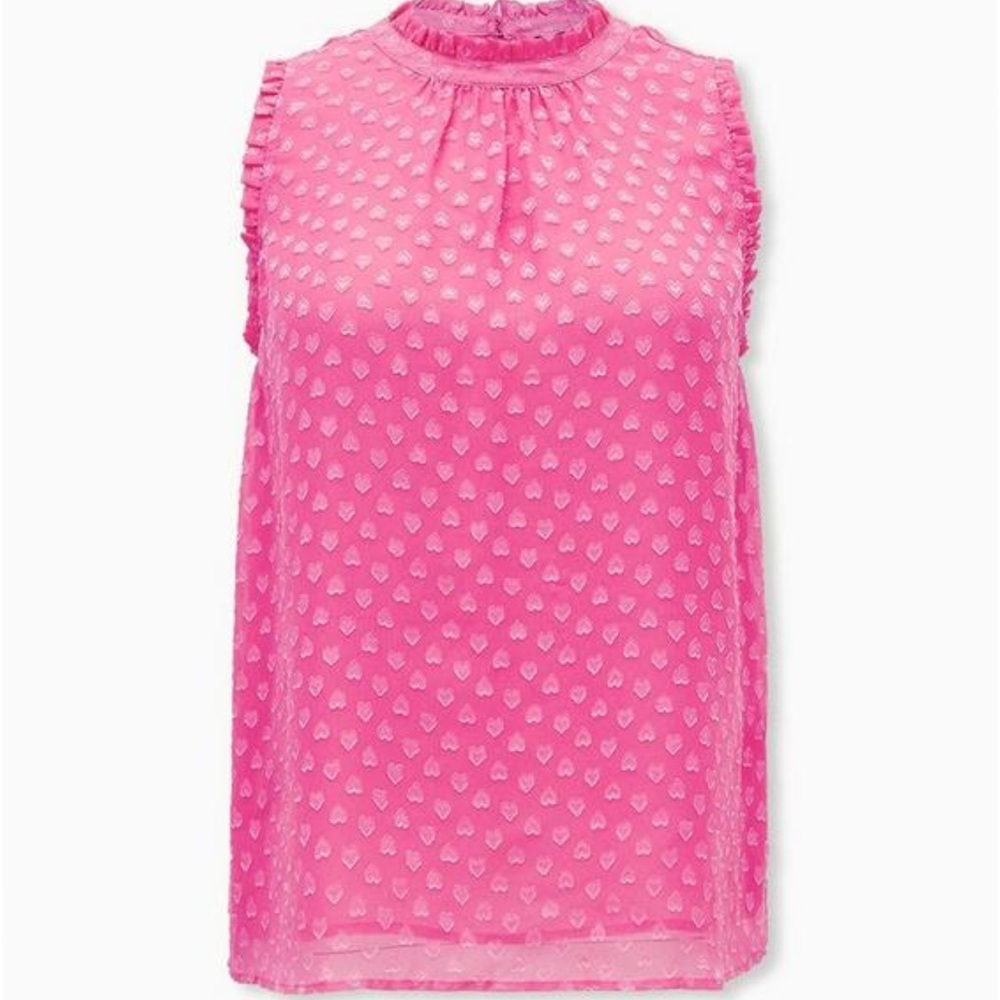 Torrid Heart Clip Dot Mock Neck Tank - Picture 2 of 3